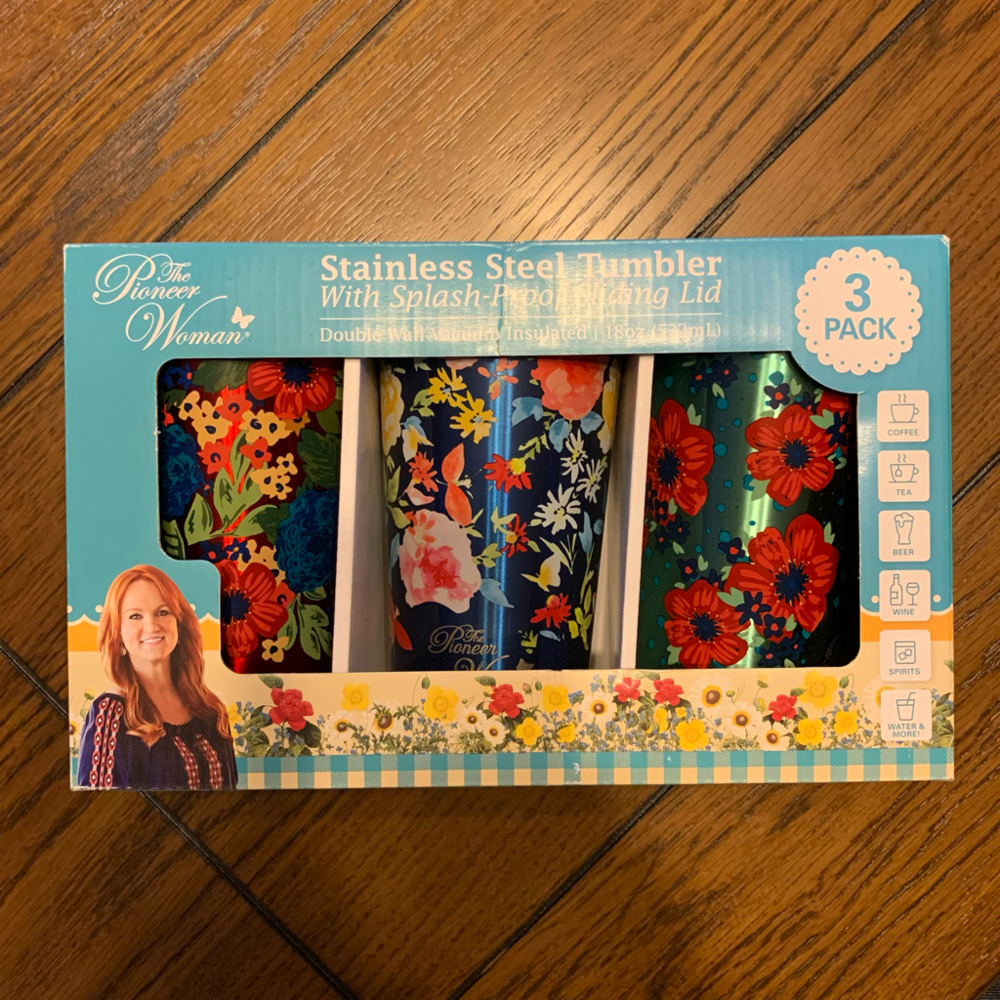 NEW Set of 3 Pioneer Woman Stainless Steel Tumblers